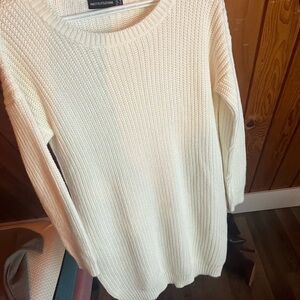PrettyLittleThing Cream Knit Sweater Dress